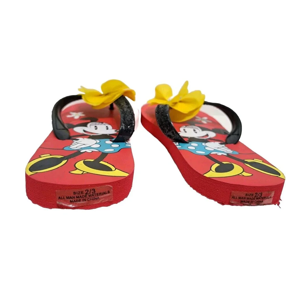 Disney Kids Size 2/3 Minnie Mouse Daisy Duck Flip Flops Sandals Hawaiian Flower